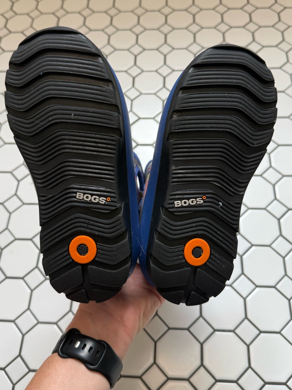 Bogs Navy Blue Kids Rain Boots with Pull Handles - Picture 6 of 6